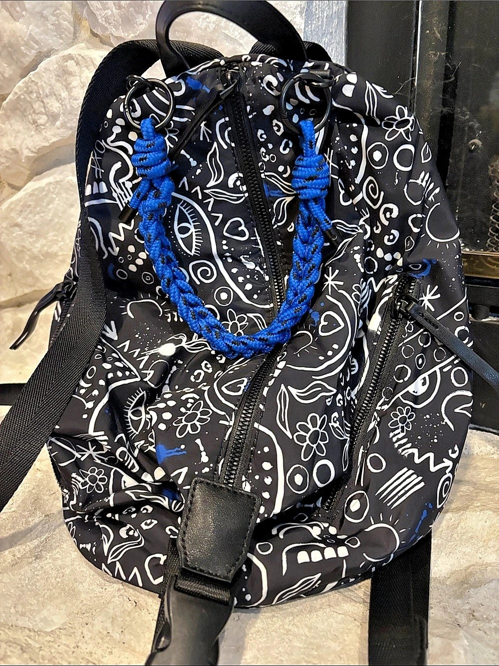 Desigual Black & White Abstract Backpack